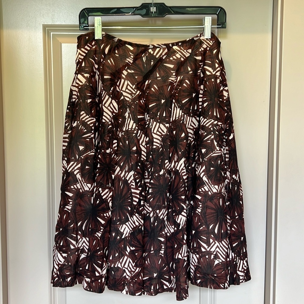 Alfani (petite) silk blend skirt, fun print, fully lined, women’s sz 8P